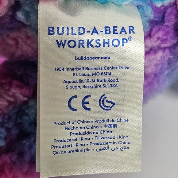 Build A Bear Workshop Tie Dye Llama Plush Pink Blue Purple Alpaca Stuffed Animal - Picture 6 of 11